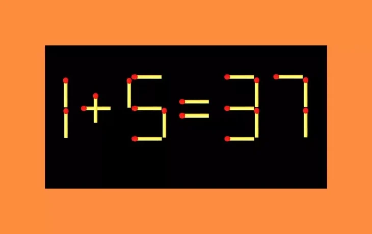 Исправьте пример со спичками 1 + 5 = 37: проверьте свою логику