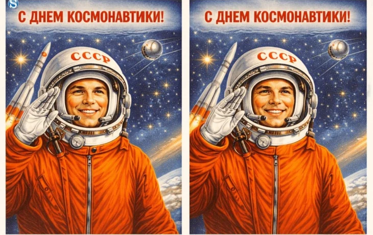 С Днём космонавтики СССР: найдите три отличия в советской открытке - тест на внимательность