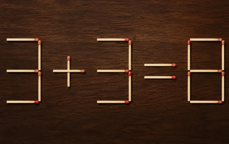 3+3=8? Переложите одну спичку и найдите все три решения