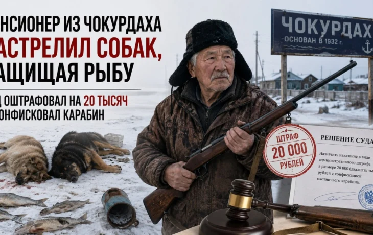 Пенсионер из Чокурдаха застрелил собак, защищая рыбу: суд оштрафовал на 20 тысяч и конфисковал карабин
