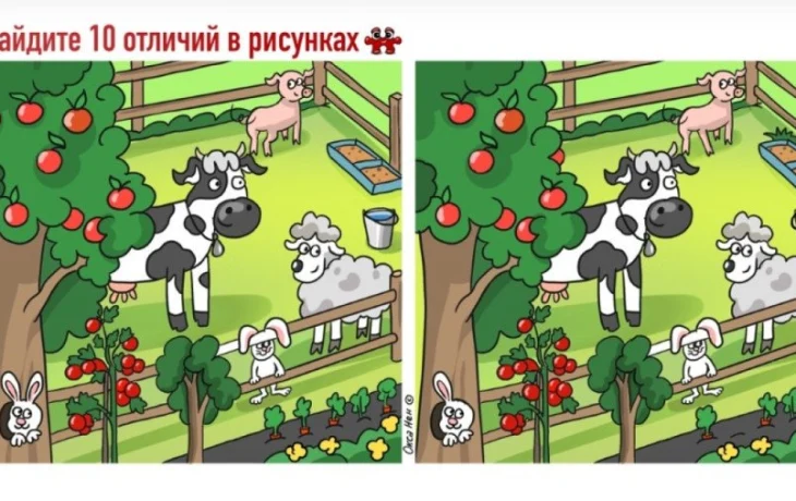Найдите 10 отличий: деревенская идиллия, которая проверит ваш IQ&nbsp;за&nbsp;44 секунды