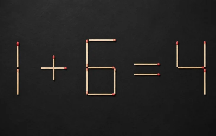 Головоломка со спичками: правильный ответ для 1 + 6 = 4. Как превратить абсурд в равенство за один ход