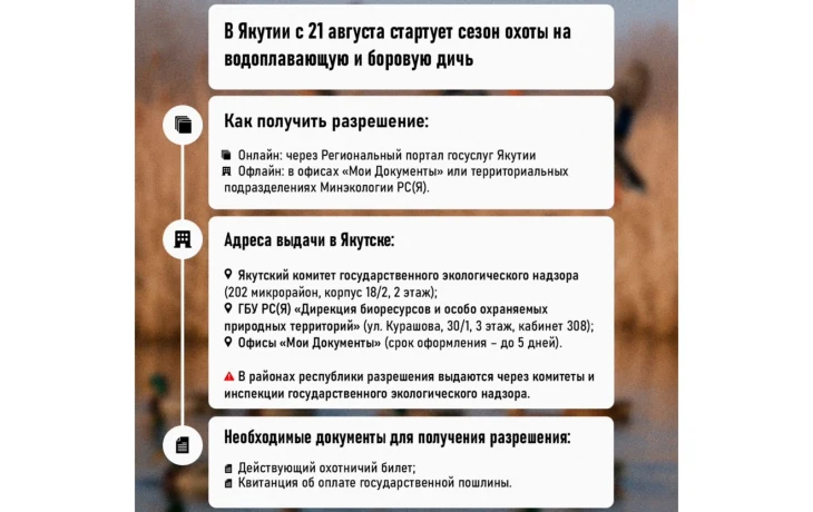 Новый охотничий сезон в Якутии: как получить разрешение