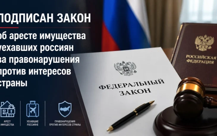 Путин подписал закон об аресте имущества уехавших россиян за правонарушения против интересов страны