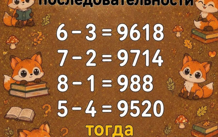 Задача на логику: найдите закономерность в примере 6-3=9618