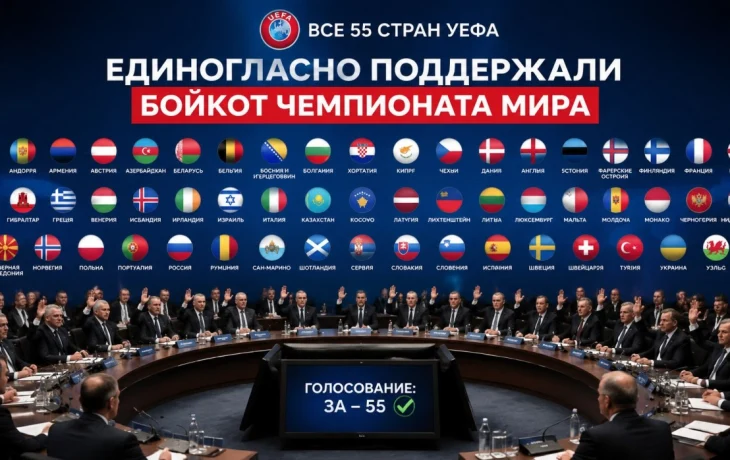 Все 55 стран УЕФА, включая Россию, единогласно поддержали бойкот чемпионата мира