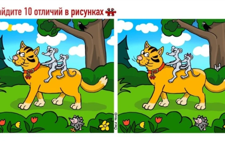 Кот, мышь и&nbsp;10 отличий: проверьте свою внимательность за&nbsp;55 секунд
