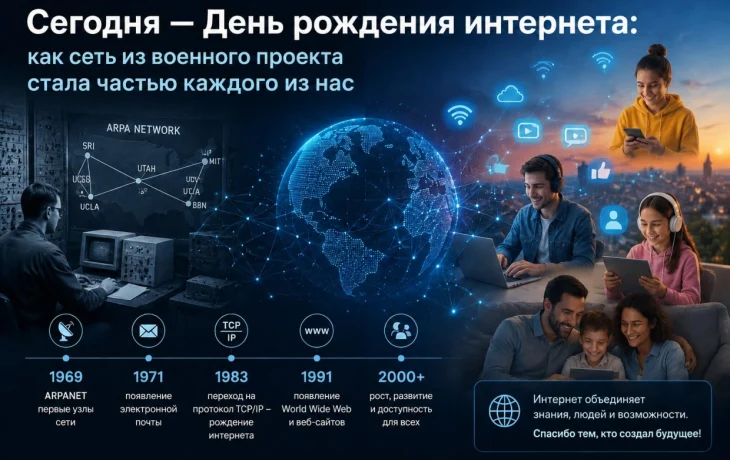 Сегодня &mdash; День рождения интернета: как сеть из военного проекта стала частью каждого из нас