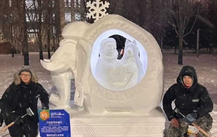 Якутские студенты взяли серебро международного конкурса снежных скульптур в Харбине