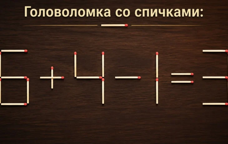 Разгадка найдена: три способа исправить головоломку 6+4-1=3, переместив всего одну спичку
