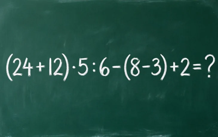 Вы &mdash; настоящий Пифагор: решите пример (24 + 12) &middot; 5 : 6 &minus; (8 &minus; 3) + 2  за 15 секунд?