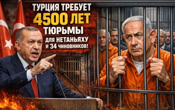 Турция потребовала для Нетаньяху и 34 израильских чиновников до 4,5 тысяч лет тюрьмы