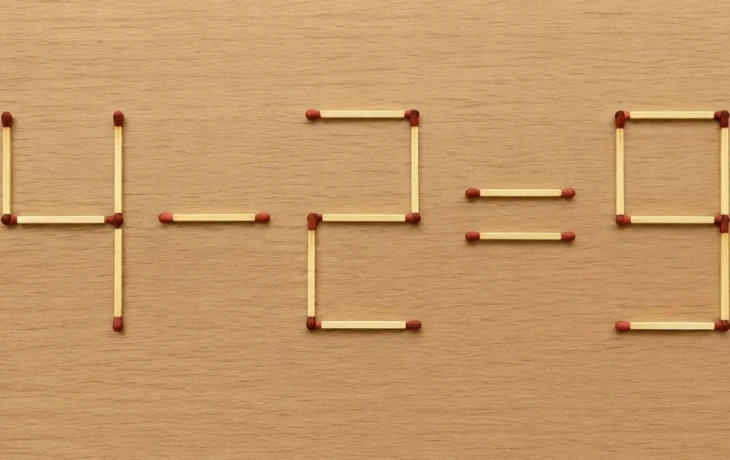 4&minus;2=9: переложите две спички, чтобы исправить пример