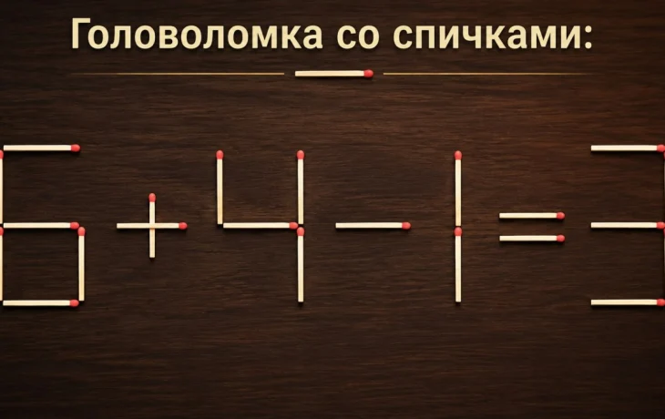 Головоломка со спичками: 6 + 4 &ndash; 1 = 3 &mdash; как исправить уравнение?