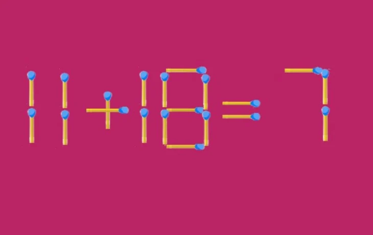 Тест на&nbsp;нестандартное мышление: исправьте пример 11+18=7 за&nbsp;один ход&nbsp;&mdash; математический трюк со&nbsp;спичками
