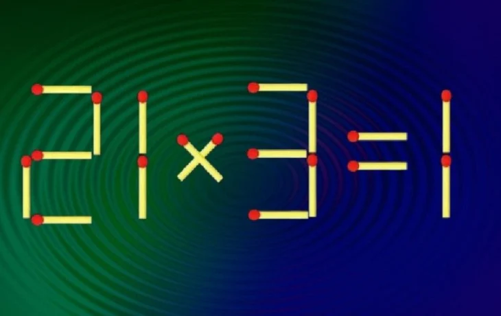 Тест на&nbsp;логику: сможете&nbsp;ли вы&nbsp;превратить 21&times;3=1 в&nbsp;верное равенство, изменив положение одной спички