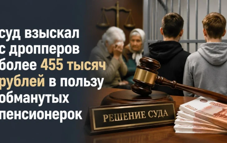 Суд взыскал с дропперов из Москвы, Воронежа и Ростова-на-Дону более 455 тысяч рублей в пользу обманутых пенсионерок из Якутии