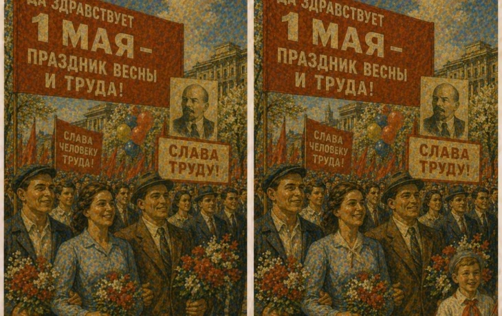 Тест на внимательность СССР: советский парад в честь 1 мая - найдите 3 отличия
