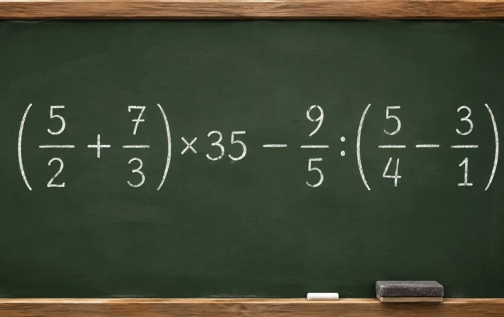 Математичесмкий челлендж: решите пример (2/5 + 3/7) &times; 35 &minus; 5/9 : (4/5 &minus; 1/3)