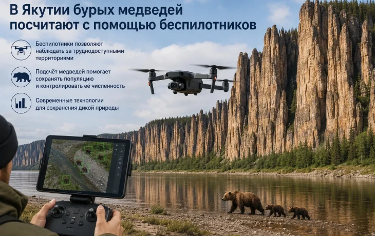 В Якутии бурых медведей посчитают с помощью беспилотников