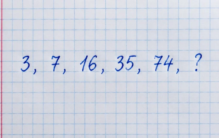 Задачка на логику: продолжите ряд 3, 7, 16, 35, 74, ?