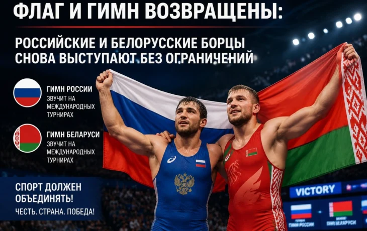 Флаг и гимн возвращены: российские и белорусские борцы снова выступают без ограничений
