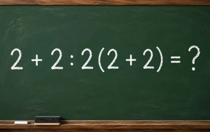 Математический челлендж: решите пример 2 + 2 : 2(2 + 2) = ?