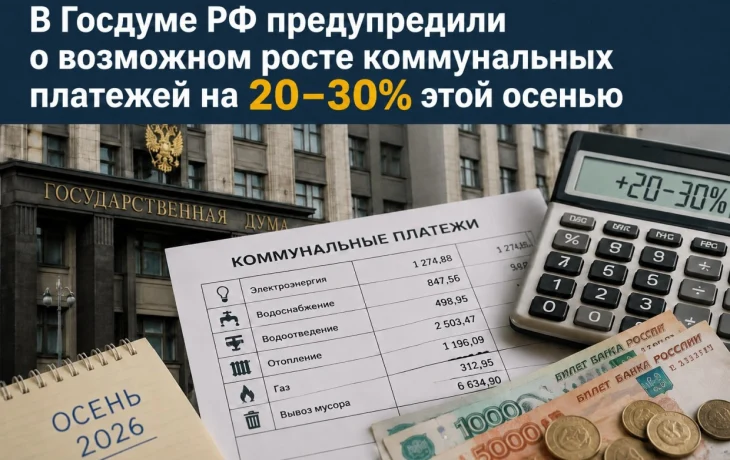 В Госдуме РФ предупредили о возможном росте коммунальных платежей на 20&ndash;30% этой осенью