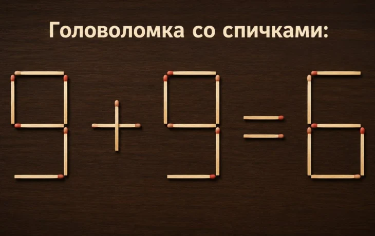 Головоломка со спичками: как из 9 + 9 = 6 получить верное равенство &mdash; разгадка опубликована