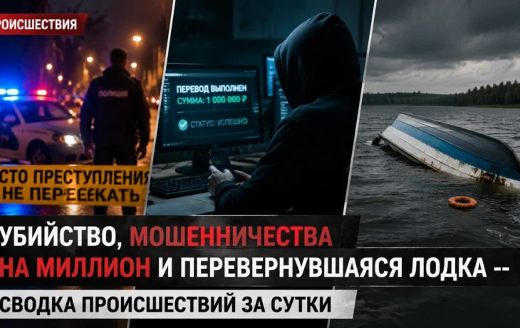 Убийство, мошенничества на миллион и перевернувшаяся лодка -- сводка преступлений и происшествий