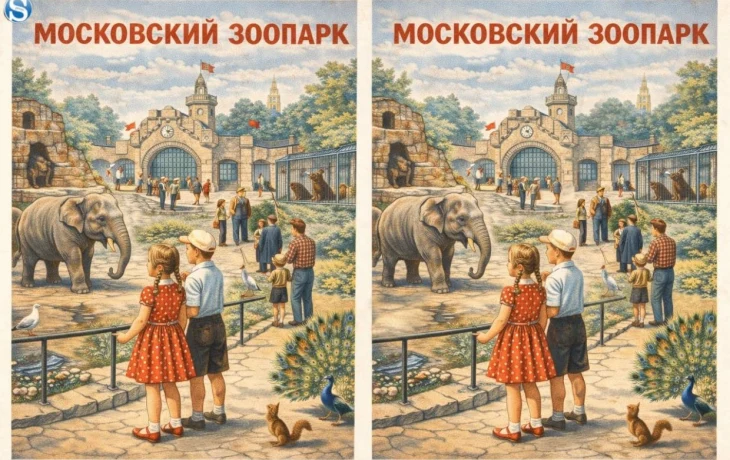 Зоопарк СССР: Найдите отличия на советской картинке - тест