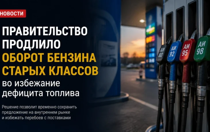 Правительство продлило оборот бензина старых классов во избежание дефицита топлива