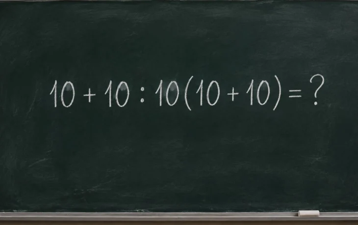 Математический челлендж: решите пример 10 + 10 : 10(10 + 10) = ?