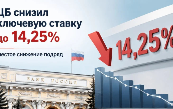 ЦБ снизил ключевую ставку до 14,25% &mdash; шестое снижение подряд
