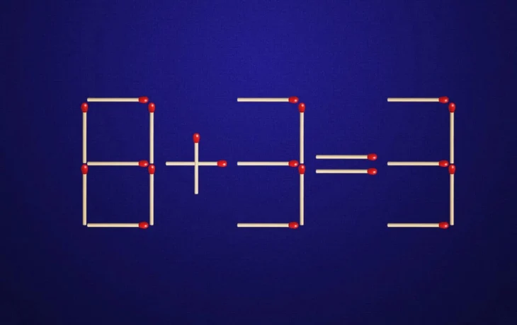 8 + 3 = 3 - правильный ответ: переставить одну спичку и убрать две -- задание для гениев