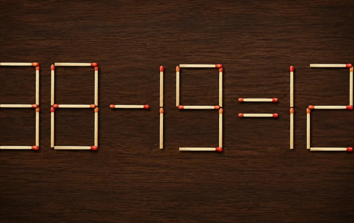 Спичечная головоломка: 38 &minus; 19 = 12 &mdash; сможете найти решение?
